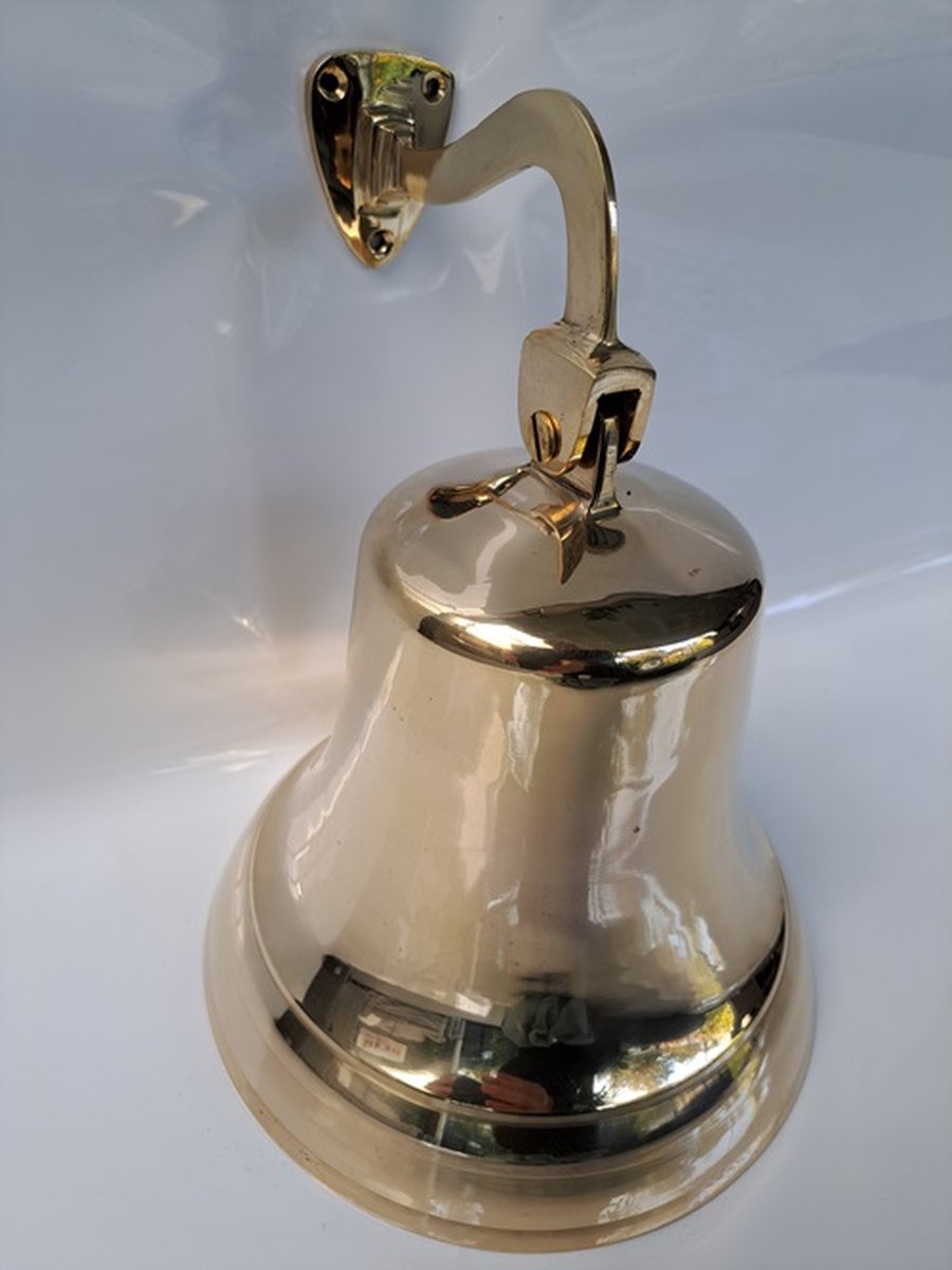 Messing XXL scheepsbel JAV3PL4950 uniek groot model - mega deurbel - voordeurbel cafebel - bel