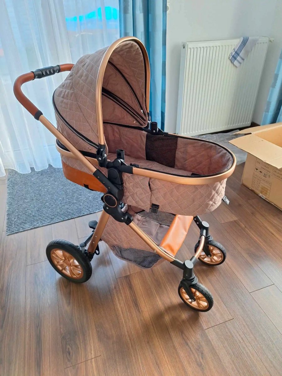 Luxe Multifunctionele 3-in-1 Combi Kinderwagen - Kwalitatieve Buggy - Buggy's - Opklapbare Wandelwagen - Maxi Cosi - Incl. Autostoel - Roze
