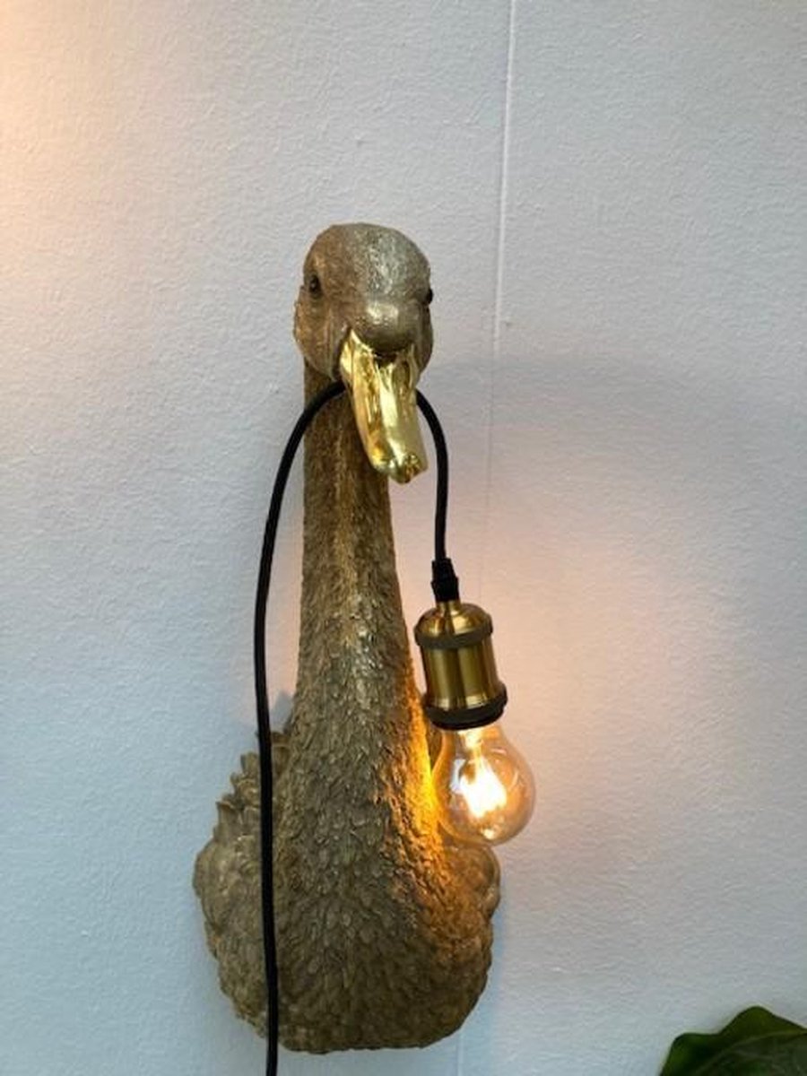 Wall lamp - Animal lamp Golden Swan