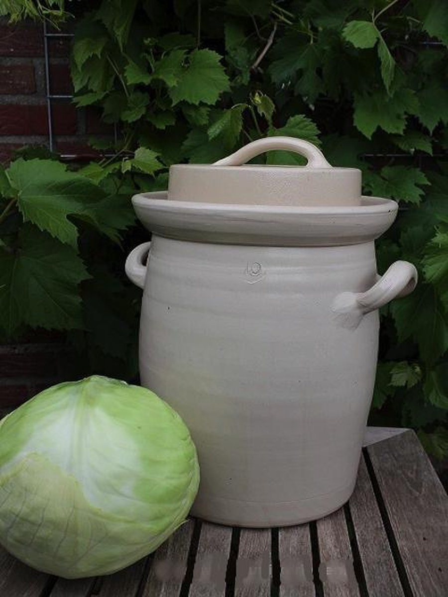 Sauerkrautpot - Fermentation pot - Sauerkraut barrel 6 liter (grey/classic) with 2 weighting stones
