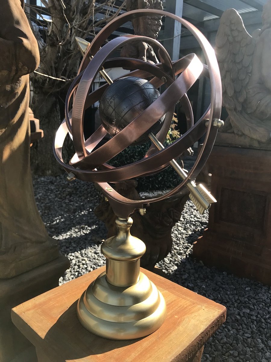 Sundial with the earth as its center, on a base