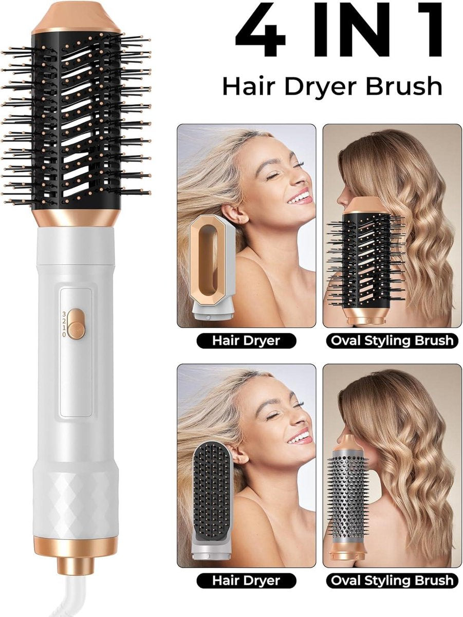 Air Styler 4-in-1 1000 W haarstyler heteluchtborstel - ronde borstel haarstyling stijltang borstel - heteluchtborstel voor stijlen, krullen en drogen Haardroger Met Borstel