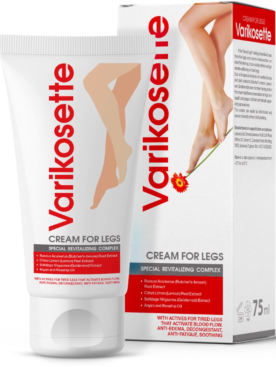 Varikosette crème voor de benen - zware benen - vermoeide benen - spataderen - doorbloeding van de benen - etalagebenen