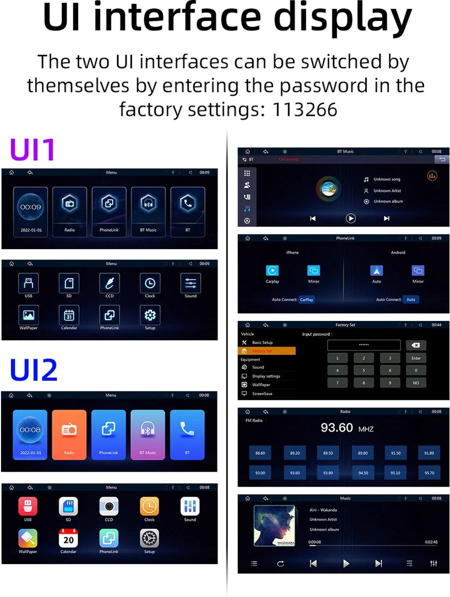 Carplay Scherm - Carplay Dongle - Carplay Apple - Carplay Android - Carplay Draadloos - Car Play - Carplay Dongle Apple - Carplay Dongle Android - Met Camera - Autoradio - Multimediascherm - Wifi Videospeler - Universeel Scherm