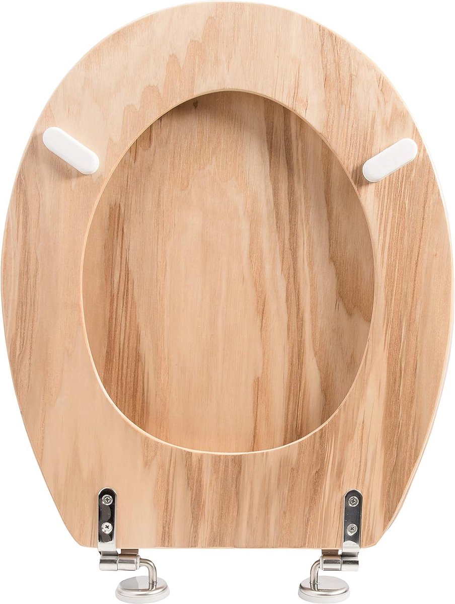 WC-bril "Ligna" - hoogwaardig echt hout - eiken - comfortabel zitgevoel - elegante houtlook past in elke badkamer / toiletbril / toiletdeksel / KSLIGE