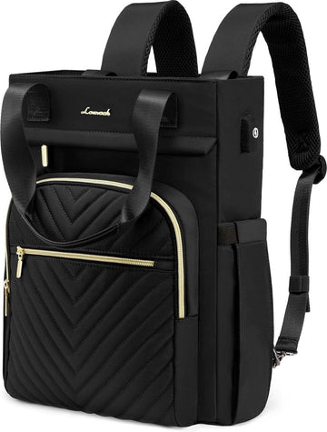 Laptoptas 15.6 inch - Zwart - USB oplaadpoort - Laptop rugzak - 33 x 16 x 41 cm - Waterbestendig - Laptoprugtas 15,6 inch - Anti diefstal vak - Handtas met gouden details