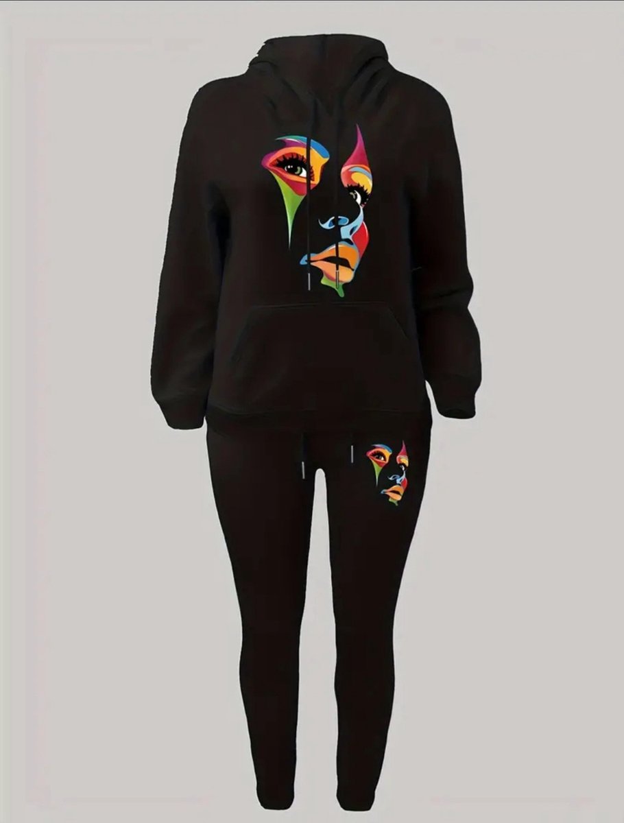 Nice tough 2-piece set hoodie sweater with pants plus size 5XL eu 52 tracksuit