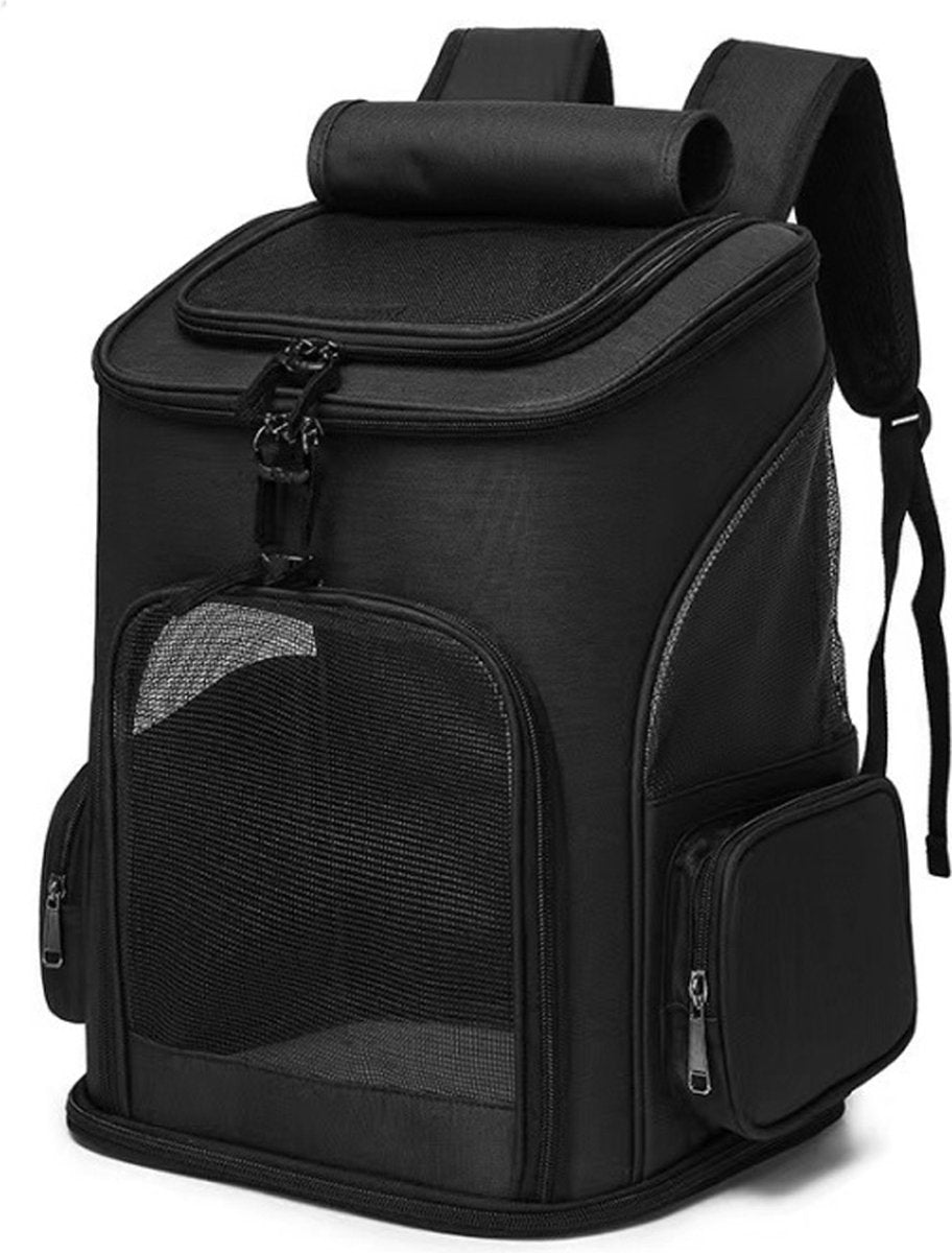 Dog Backpack - Black - 42 cm x 30 cm x 27 cm - Expandable - Foldable - Backpack for Dogs and Cats