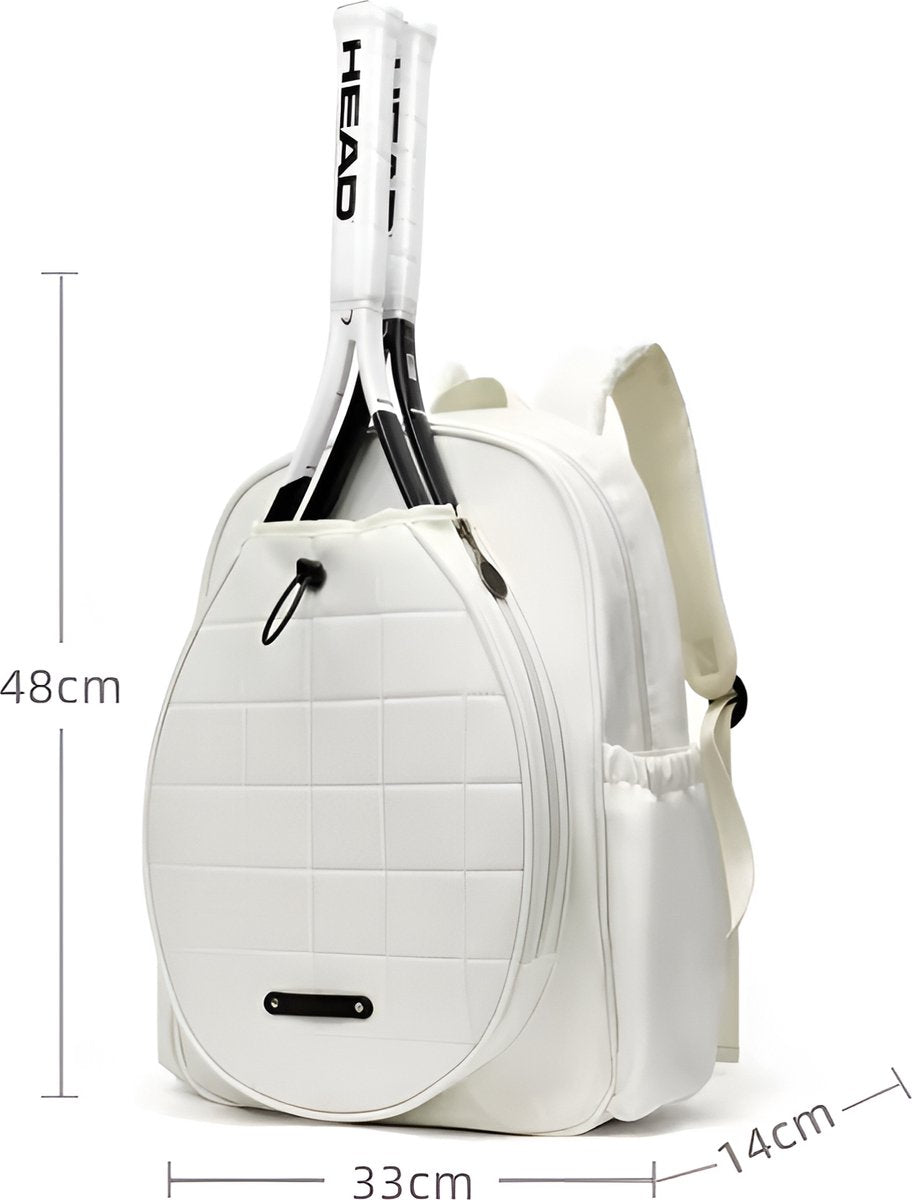 E-Shop4u - Tennis Bag - Tennis Backpack - Tennis - Racket - Backpack - Badminton - Racket Bag - White - Sport - Men - Women