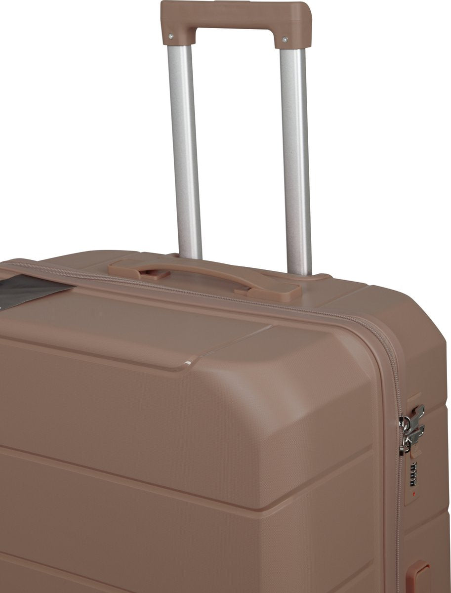 Traveller Set 2xL Reiskoffers 28' - 93L - Lichtgewicht Harde Koffers - Lichtbruin - Met Ingebouwd TSA Slot - Perfect voor Lange Vakanties