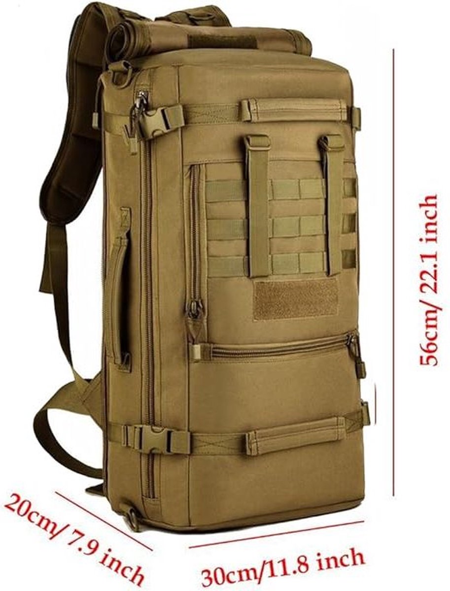 Selighting Tactische Rugzak - 50L - Waterdichte Molle (Modulair Lichtgewicht Draaguitrusting) Rugzak - Perfect voor Outdoor Wandelen, Trekking en Kamperen - Veelzijdig en Ruim - 15 inch Laptop Compatibel