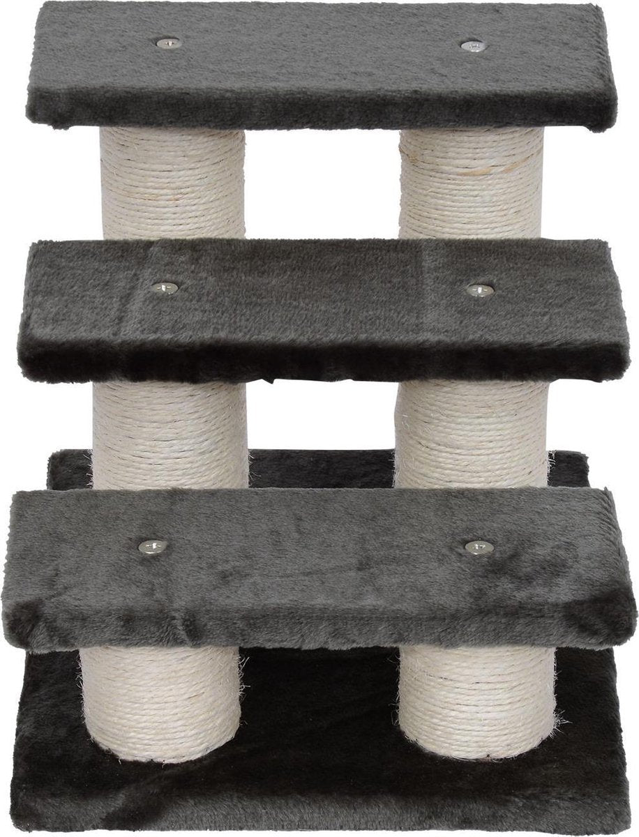 Huisdier trapje met 3 treden grijs 45 x 35 x 34cm