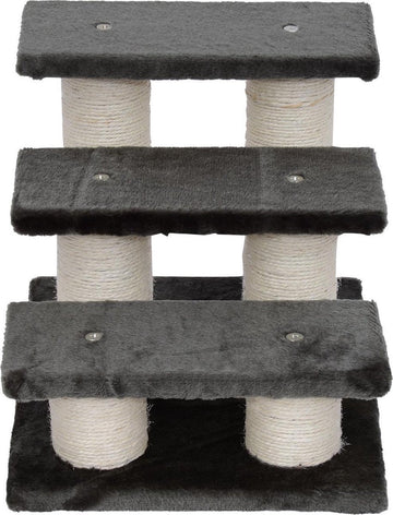 Huisdier trapje met 3 treden grijs 45 x 35 x 34cm
