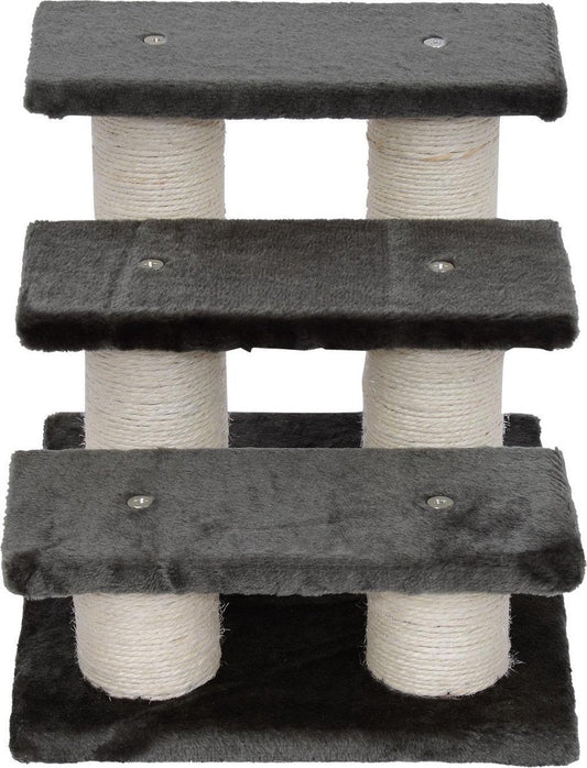 Huisdier trapje met 3 treden grijs 45 x 35 x 34cm