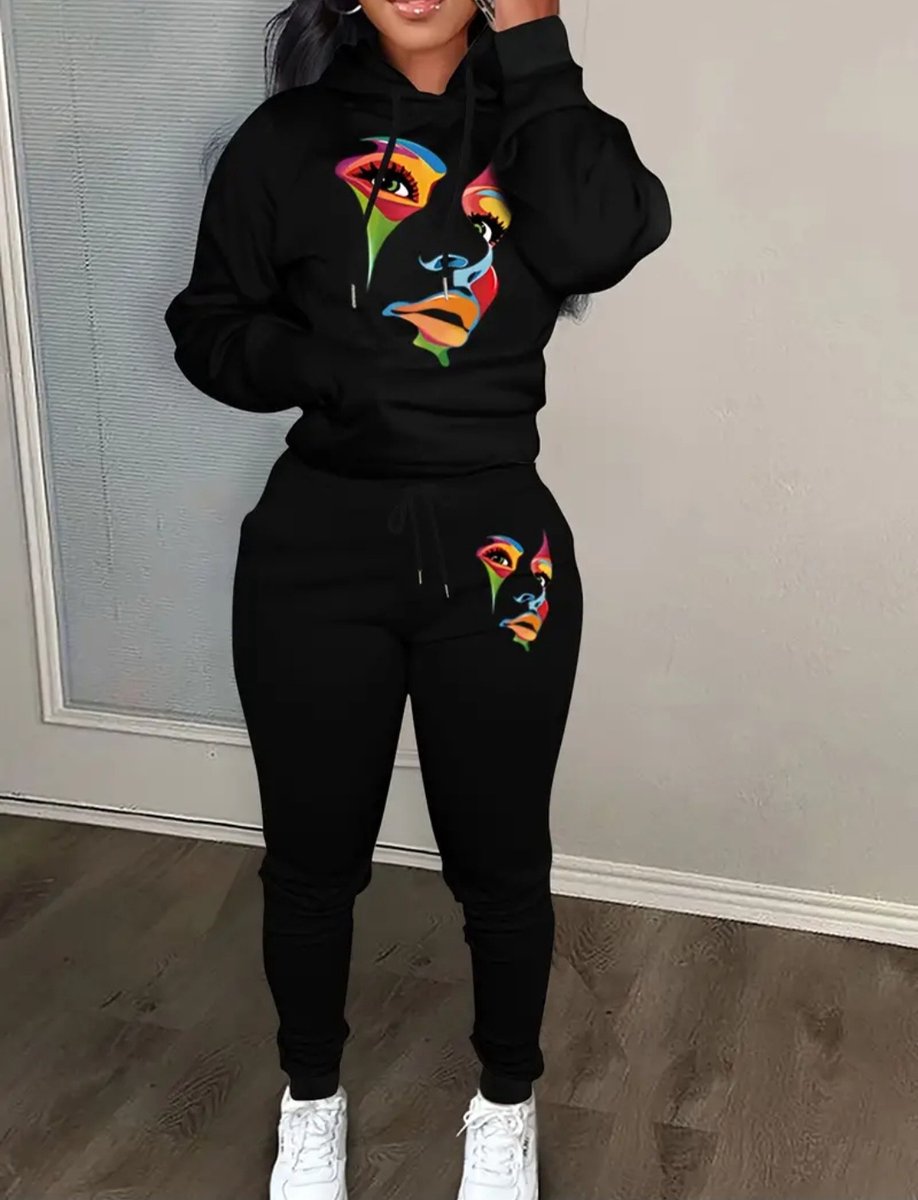 Nice tough 2-piece set hoodie sweater with pants plus size 5XL eu 52 tracksuit
