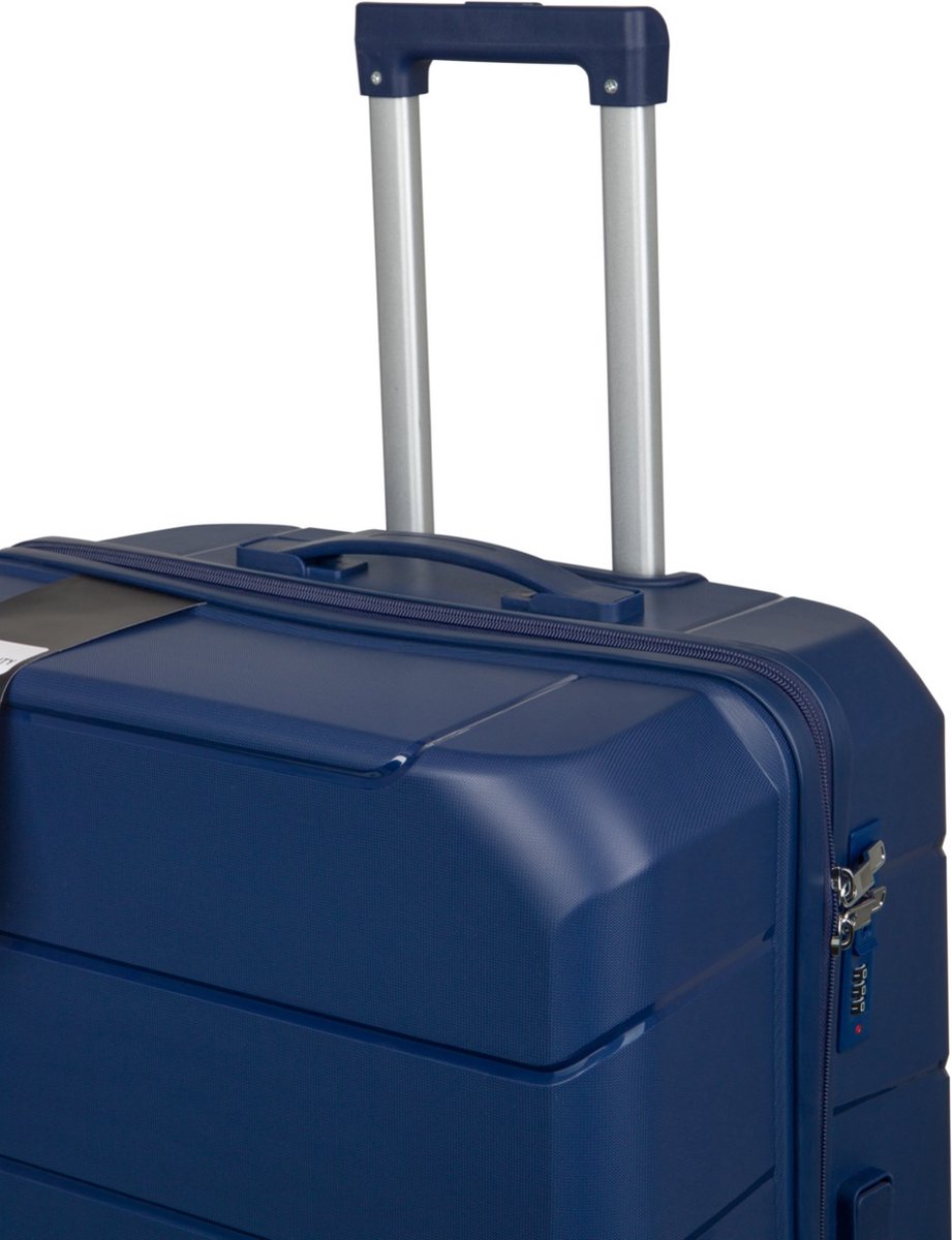 Traveller M-Series Reiskoffer 24" - 65L - 66x43x26 cm - Lichtgewicht Harde Koffer - Blauw - Met Ingebouwd TSA Slot - Voor Vliegtuig en Vakanties