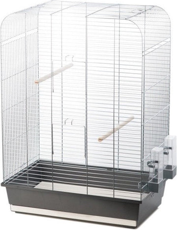 Vogelkooi Nina grijs/chroom