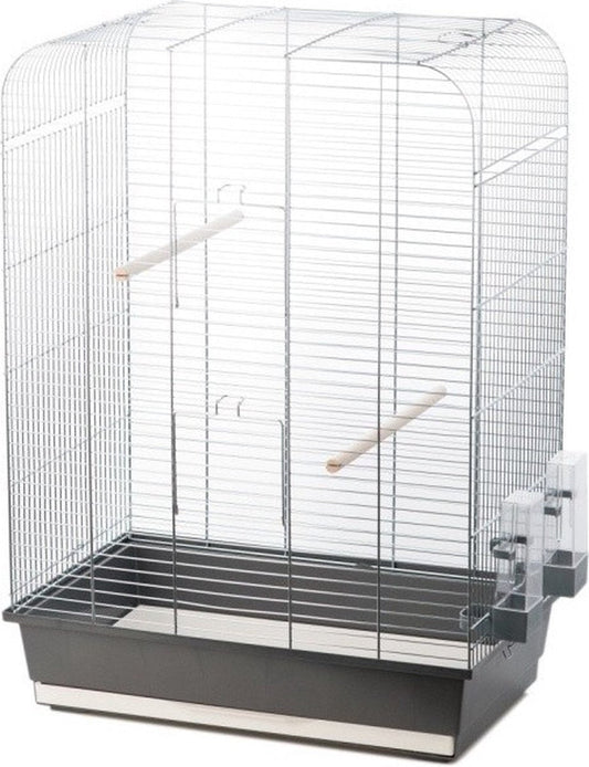 Vogelkooi Nina grijs/chroom