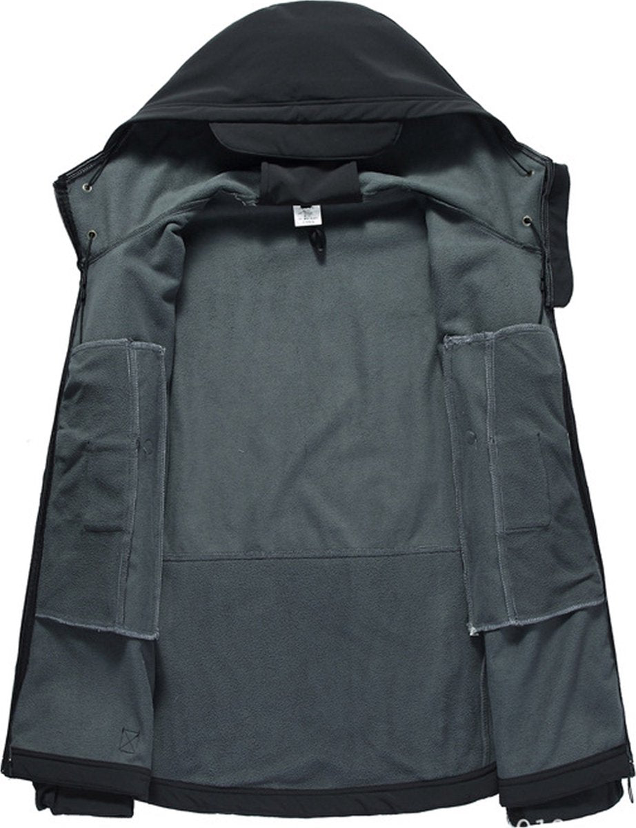 Soft Shell Tactisch Legerjack - Heren Outdoor Jas - Zwart - L