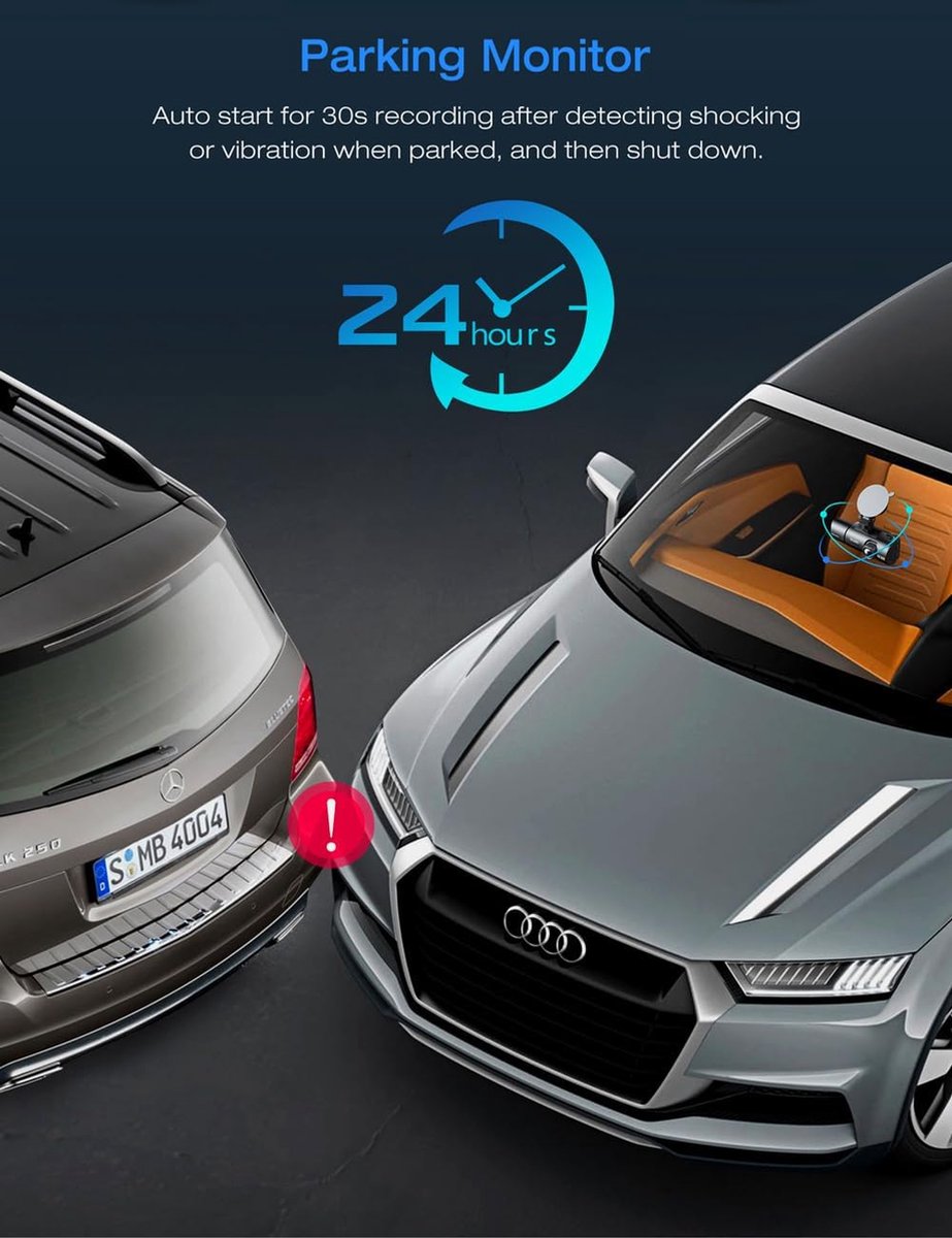 Dashcam - Dashcam Voor Auto - Dashcam Voor Auto Voor En Achter - 4K - Infrarood Nachtzicht