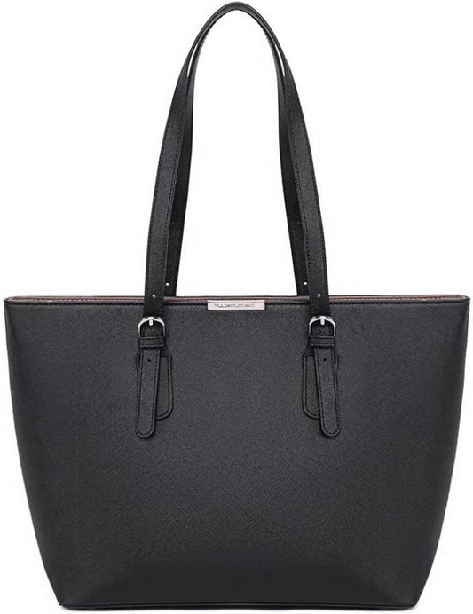 Large Tote Handbag - Women's Large Shoulder Bag Shopper PU Leather - Carry Bag Shopping Bag - School Bag Work Bag Business Bag Laptop Bag - Women Girl Tote bag with zipper