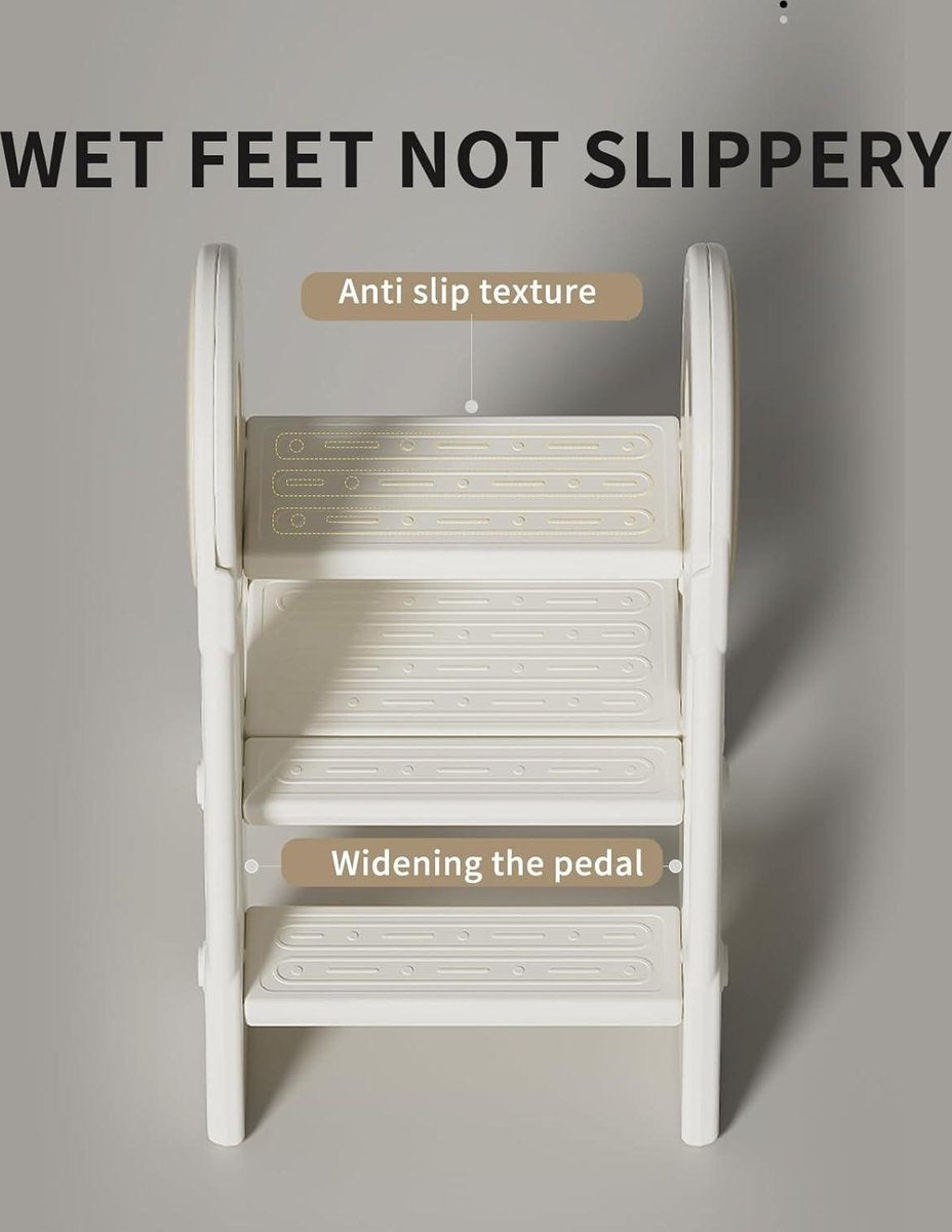 Children's step stool - 2 steps - height adjustable - child stool - baby step stool - learning tower - manual operation - foldable - multi-functional - bathroom - toddler room - kitchen