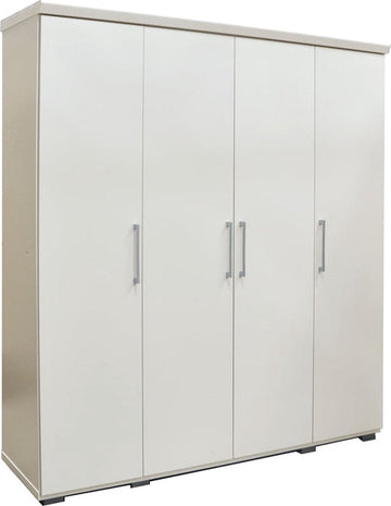 Kledingkast Graham Wit - Breedte 160 cm - Hoogte 183 cm - Diepte 52 cm - Met hanggedeelte - Met planken - Met openslaande deuren
