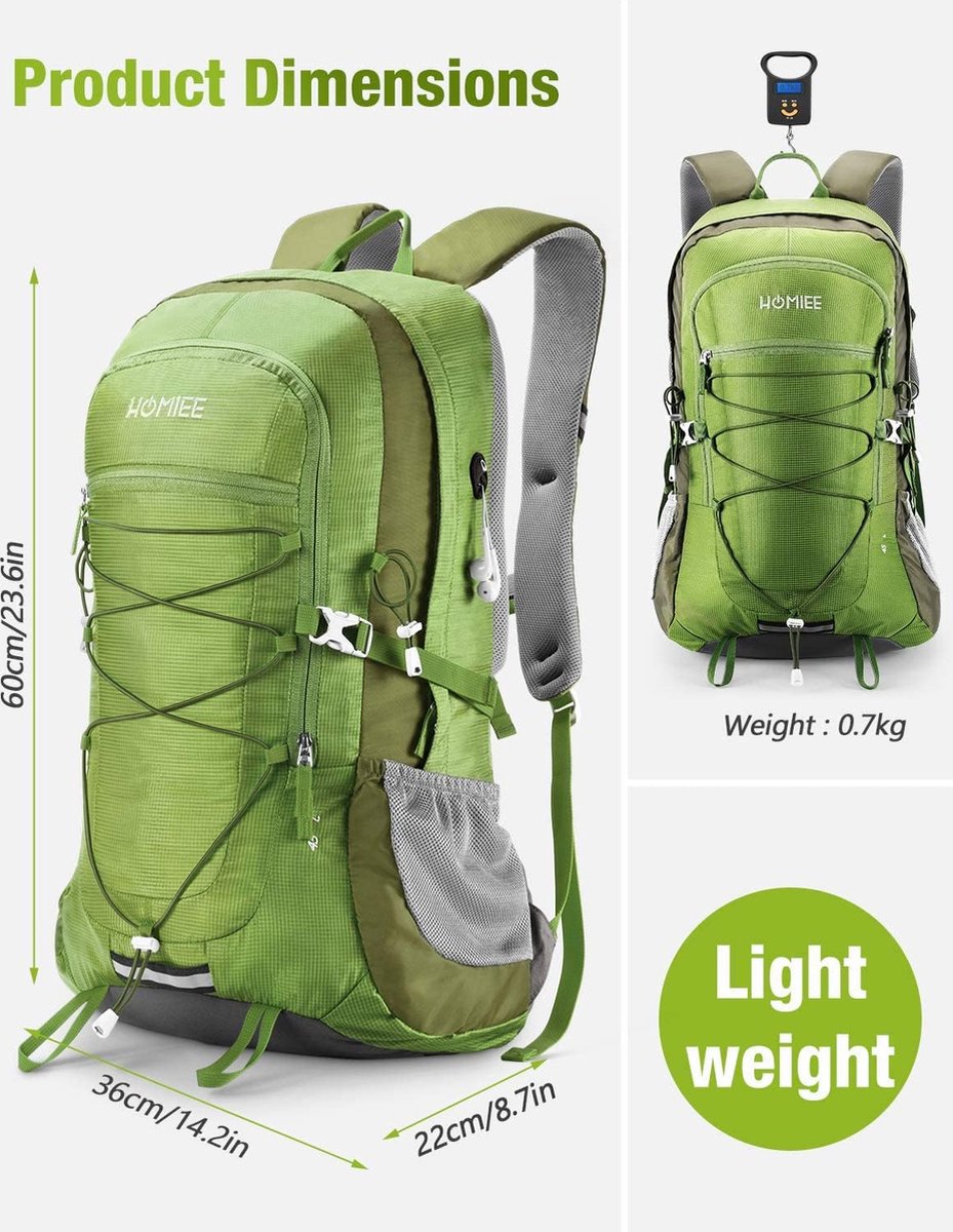 Hiking backpack, 45 litres, waterproof backpack for men and women, trekking backpack, travel backpack, outdoor backpack with reflective strips, for hiking, cycling, climbing, mountaineering and travelling