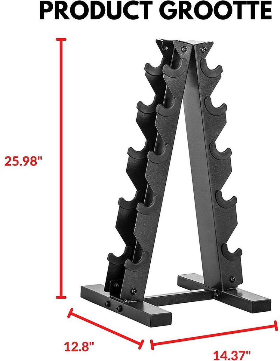 Dumbbellrek - Haltersteunen voor Dumbbells - Dumbbellrek Piramide - Staal