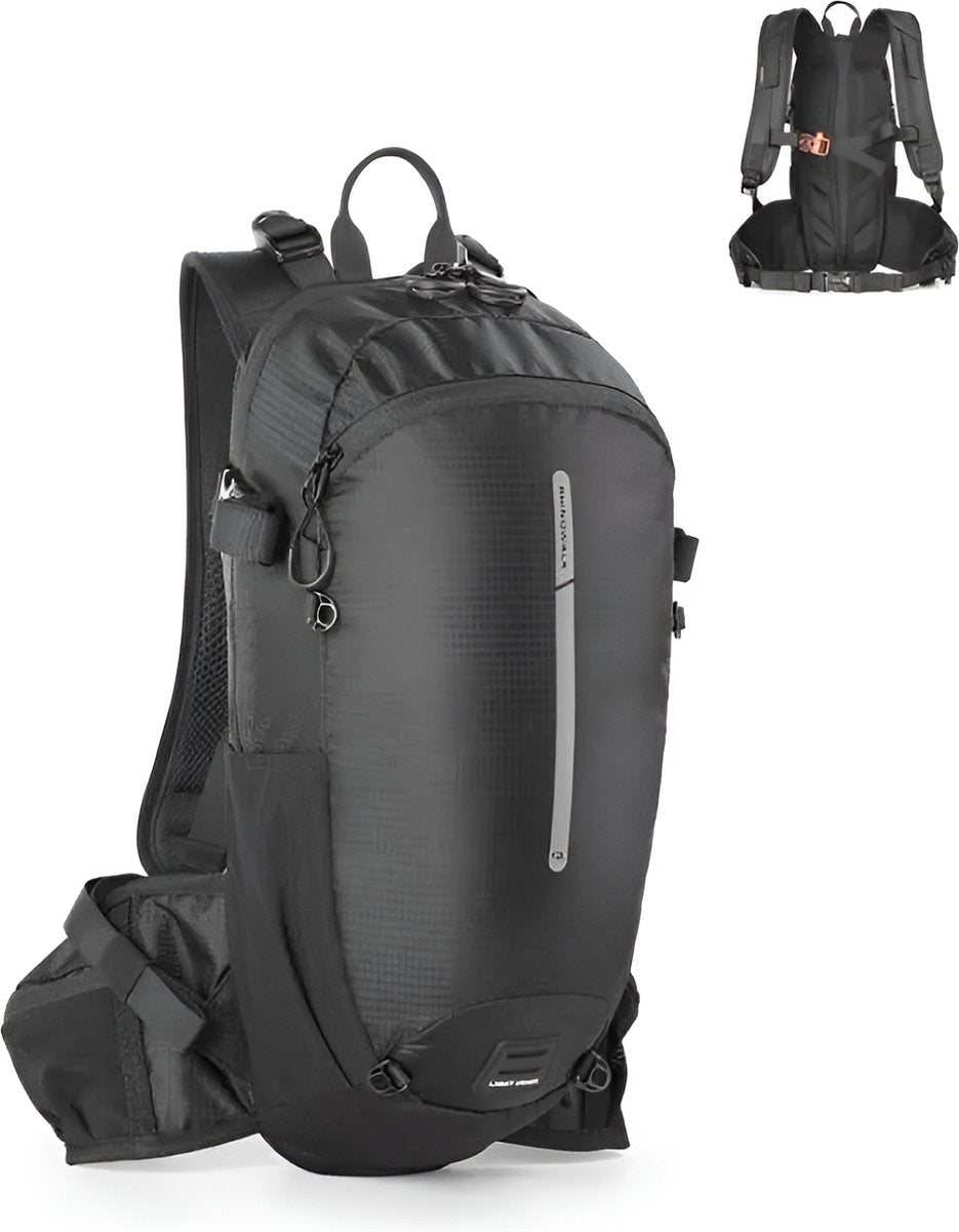 E-Shop4u® - Wandelrugzak 12L - Waterdicht - Backpack Fietsen - 2L Waterzak - Zwart