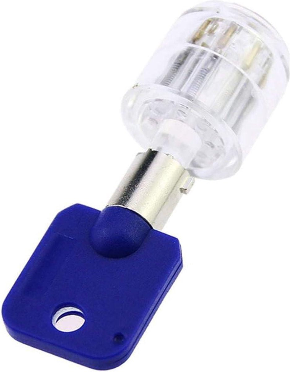 Lockpick set Stainless steel Adjustable Tubular Lock Pick Tool - Clear Tubular Lock with Broken Key Extractor Set - Blue Key Combination Lockpick set