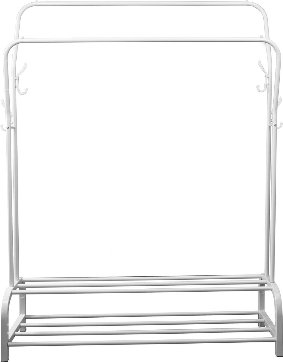LG Life’s Green XL Kledingrek - Dressboy – Wit – Metaal – Garderoberek met ophanghaken – H146xB110xD35 cm