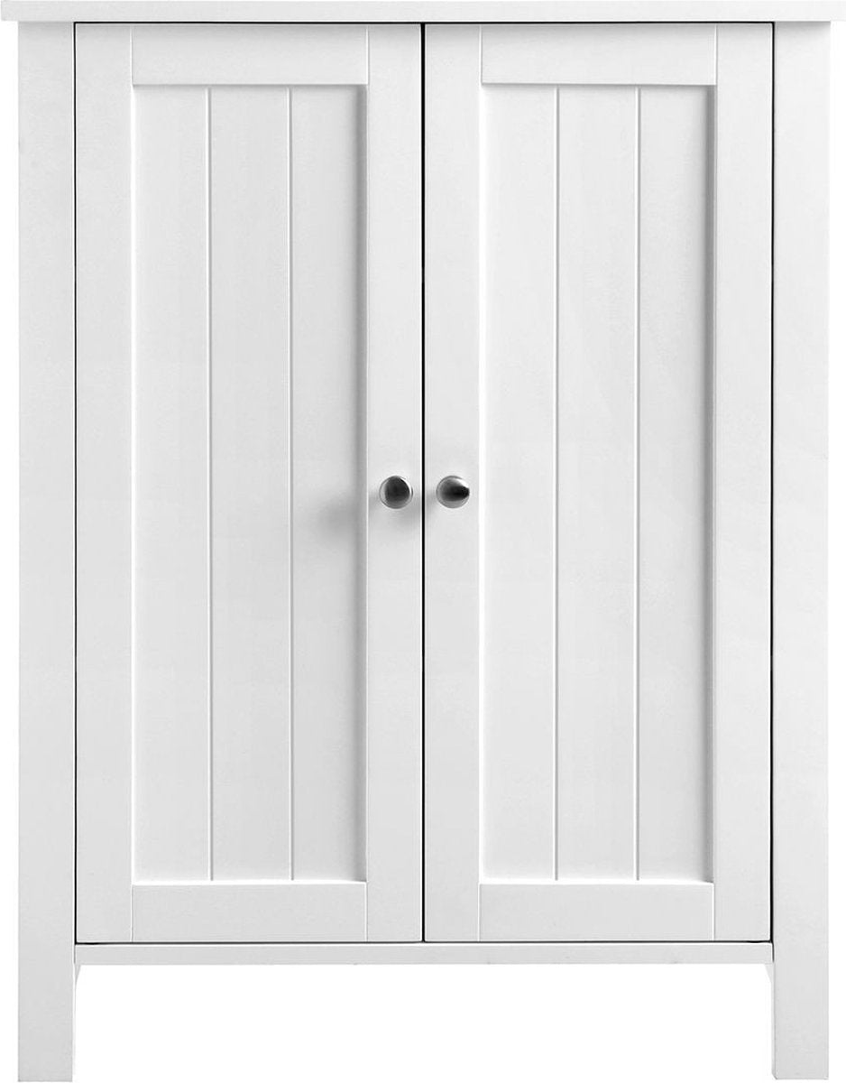 Storage cabinet with doors - Indoor - Living room Bathroom - Workshop - Garage - Wood - White - 60x80x30cm