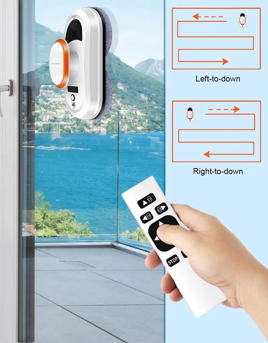 J&R Elektrische Raamreiniger - Robot - Ramen zemen - Ruitenreiniger - Glasreiniger - Automatische reiniger - Wit