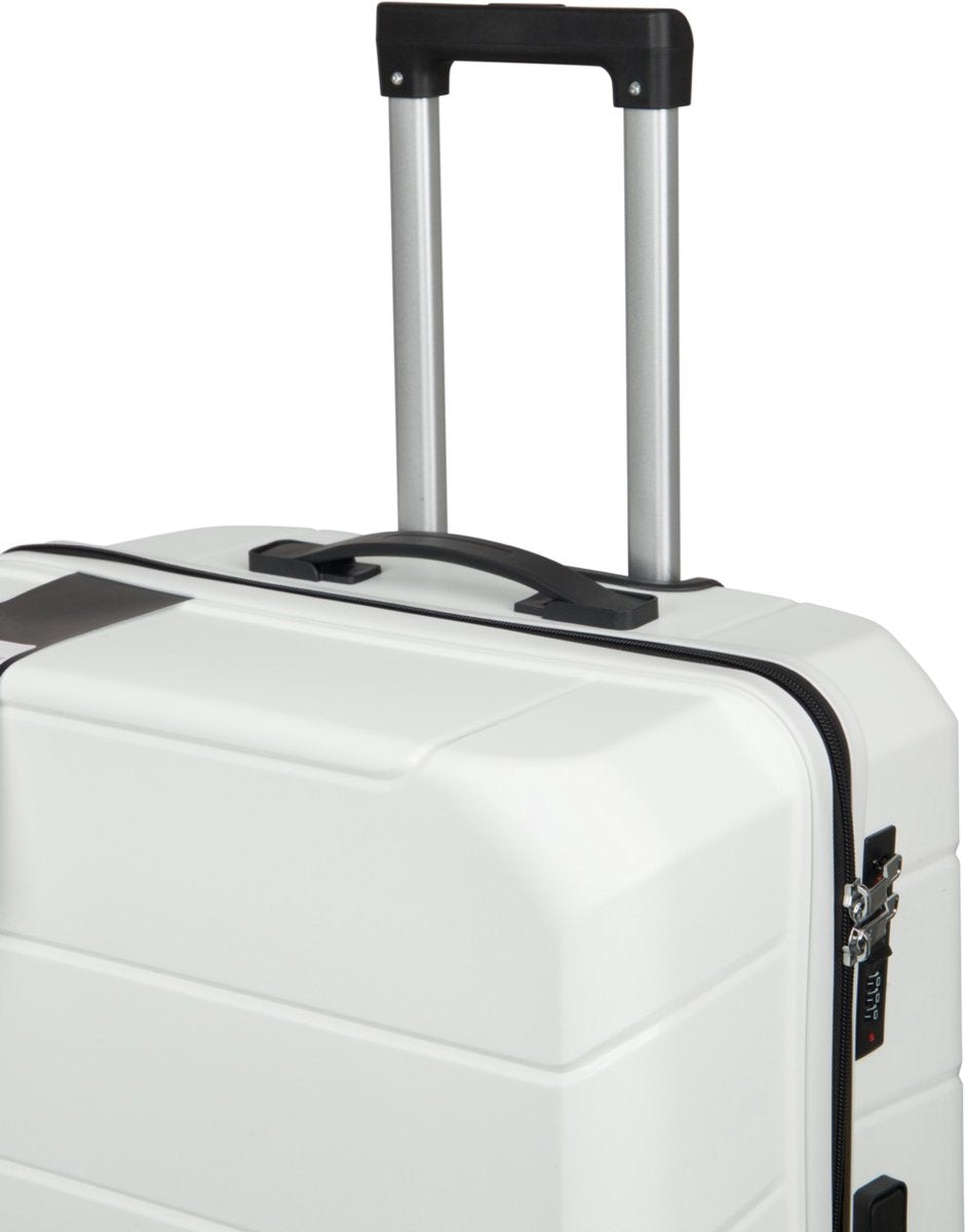 Traveller Set - 2xL Reiskoffers 28' - 93L - 75x49x30 cm - Lichtgewicht Harde Koffers - Wit - Met Ingebouwd TSA Slot - Perfect voor Lange Vakanties