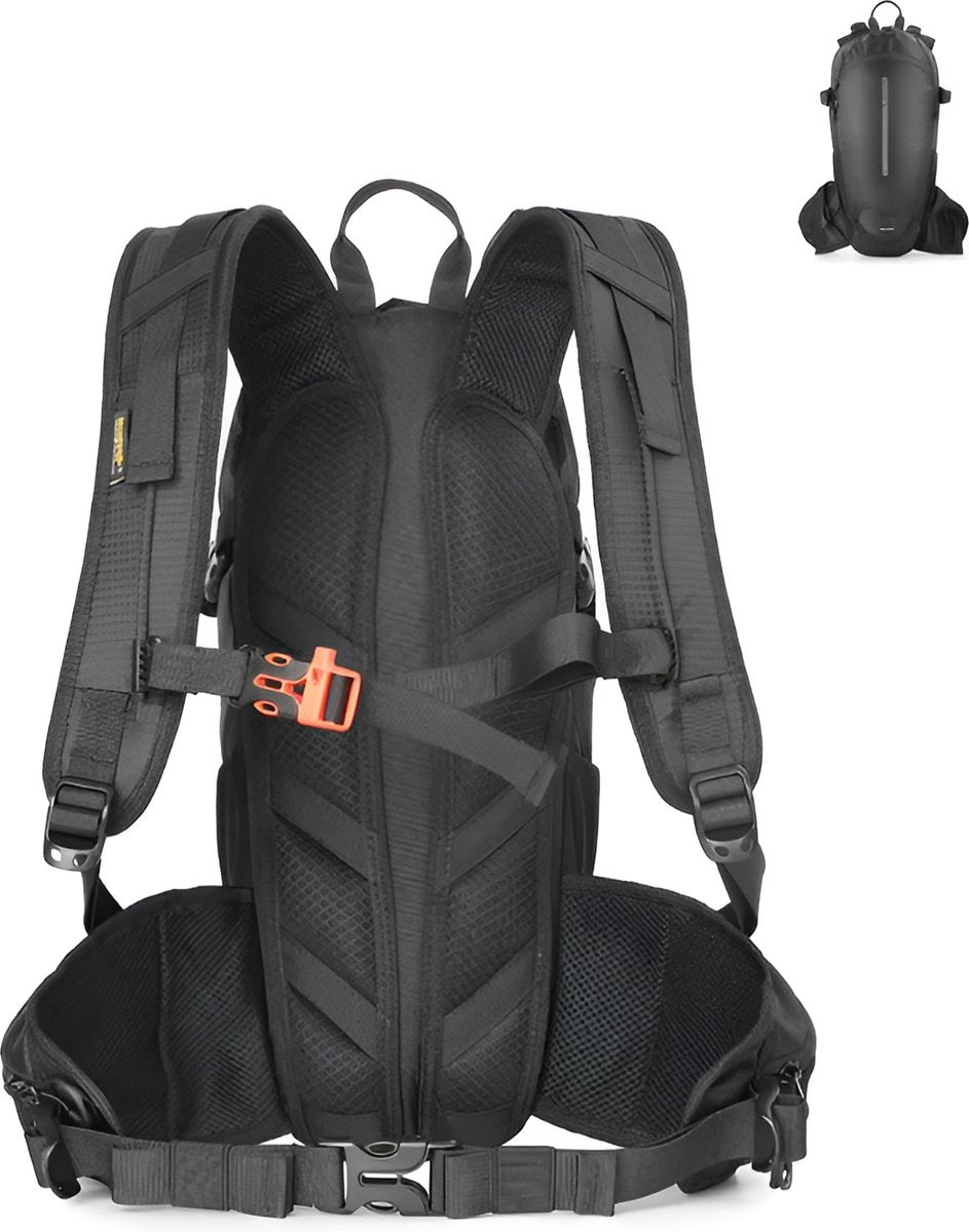 E-Shop4u® - Wandelrugzak 12L - Waterdicht - Backpack Fietsen - 2L Waterzak - Zwart