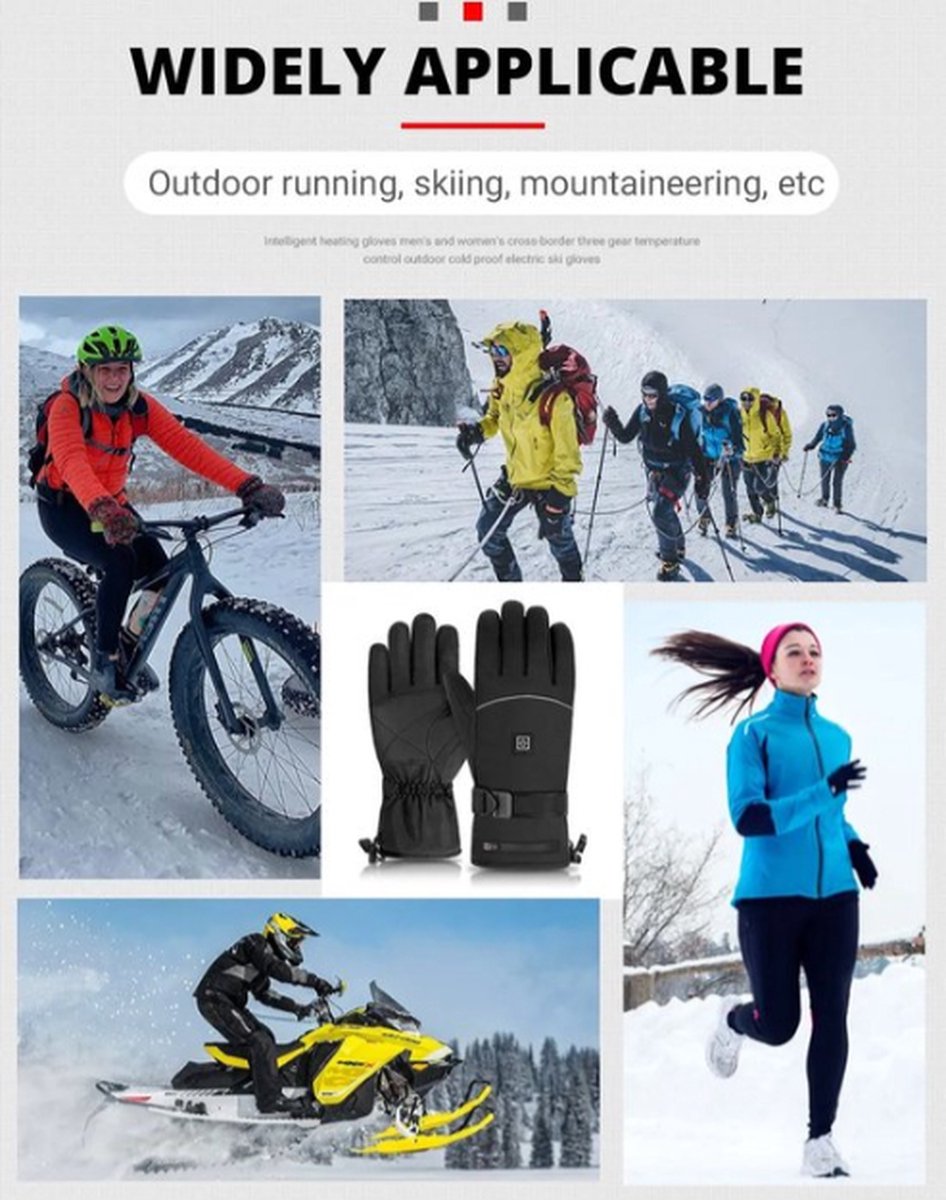 Waterdichte Verwarmde Motorhandschoenen – Werkt op Batterijen, Compatibel met Touchscreen, Ideaal voor Winterse Motorritten, Racing en Rijden – Handverwarmers voor Comfort en Bescherming