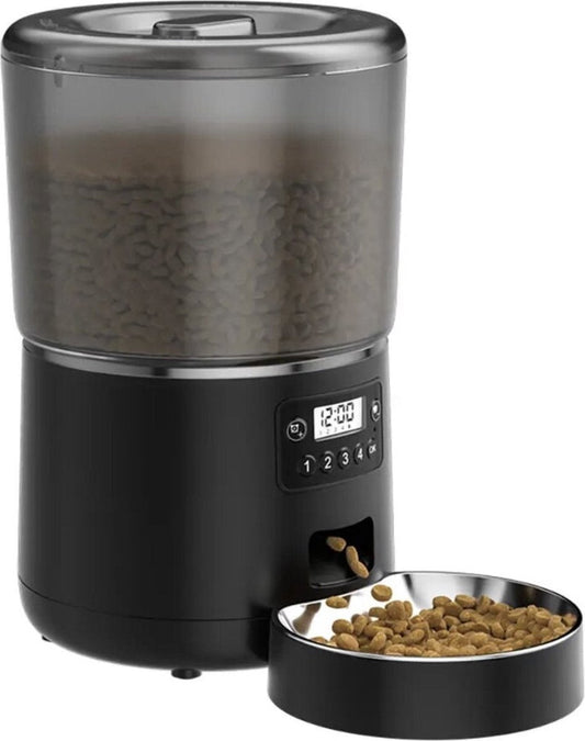 Automatic Pet Feeder 4 Liter for Dog and Cat Kibble Dispenser with Timer Stainless Steel Bowl Auto Feeder for Cats and Dog Accessories