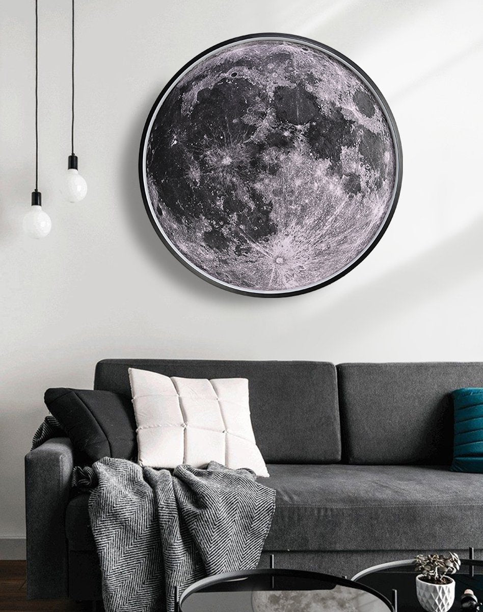 Iralan - Maan Wandlamp - Ø 60 cm - Dimbaar Met Afstandsbediening - Slaapkamerlamp - Woonkamerlamp - Moderne lamp - Led Lamp - Led Plafond Lamp