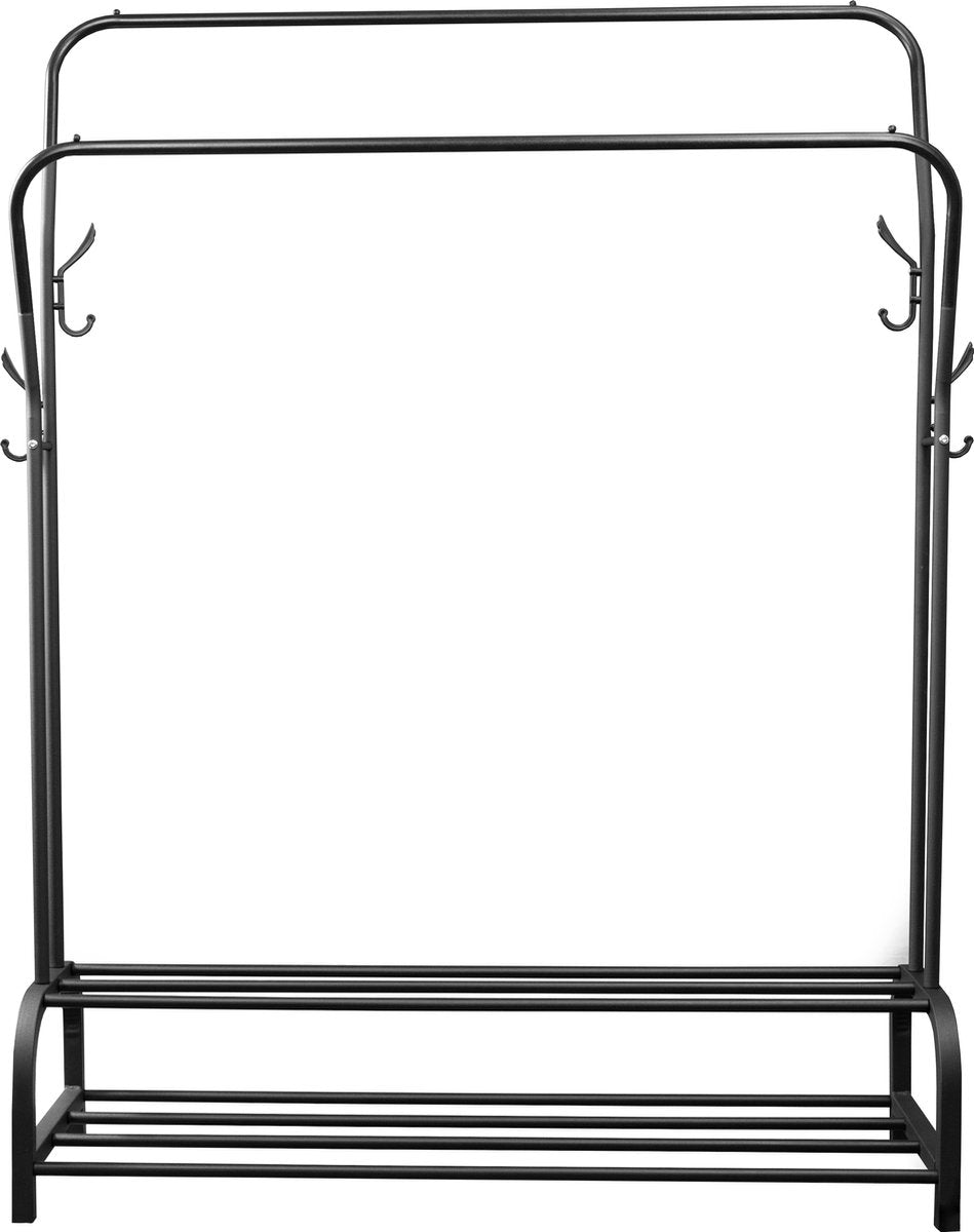 LG Life’s Green XL Kledingrek - Dressboy – Zwart – Metaal – Garderoberek met ophanghaken – H146xB110xD35 cm