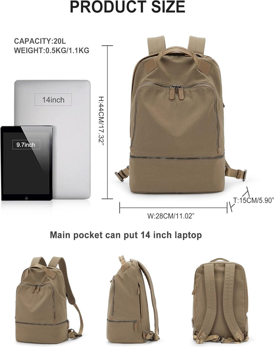Grote sportrugzak voor dames Reisrugzak Laptop Waterdichte buitensportrugzak Casual dagrugzak Schoolrugzak Fitness handtas Rugzak voor dames met schoenenvak