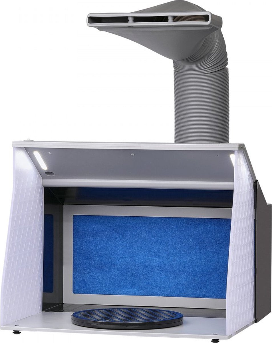 airbrush-spuitcabine-kit 405 x 330 x 355 mm, draagbaar airbrush-afzuigsysteem, airbrush-spuitcabine-afzuigsysteem 5,2 m³/min met dubbele ventilatoren voor het maken van airbrush-modellen, schilderwerkzaamheden, enz.