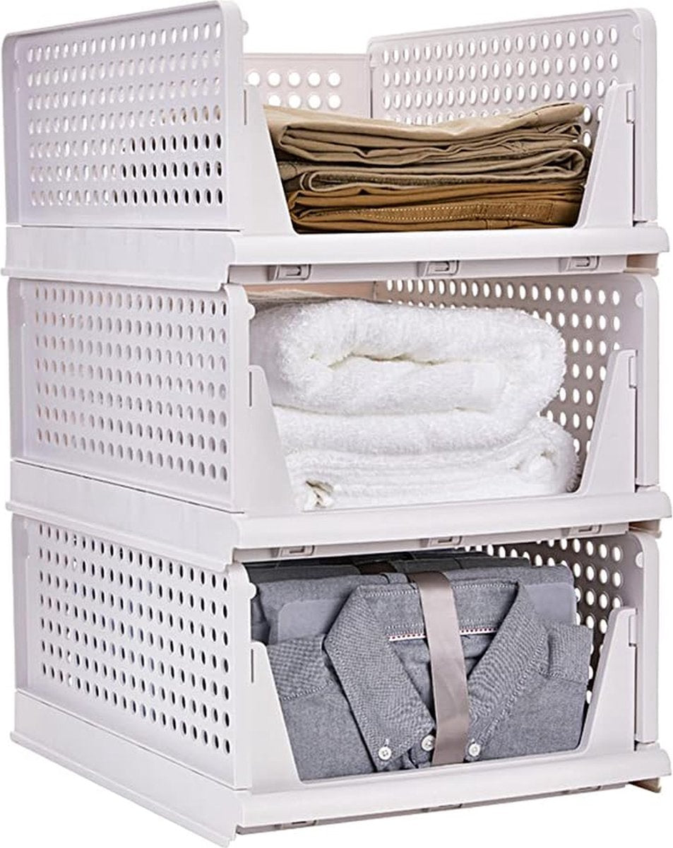 Opvouwbare lade-organizer, opbergdoos voor ondergoed in de kast, opvouwbare stoffen doos voor ondergoed, kleding, sjaals, beha's, sokken, dassen, lichtgrijs