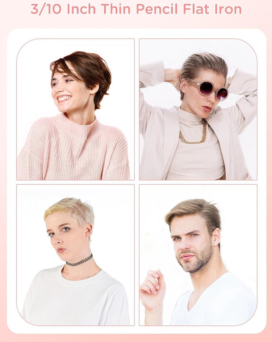 Mini Stijltang Voor Kort Haar 2 in 1 - Glad en Krullend - Instelbare Temperatuur - Keramische Stijltang - Kleine Reizen - Dubbele Spanning - 50 ℃ - 230 ℃