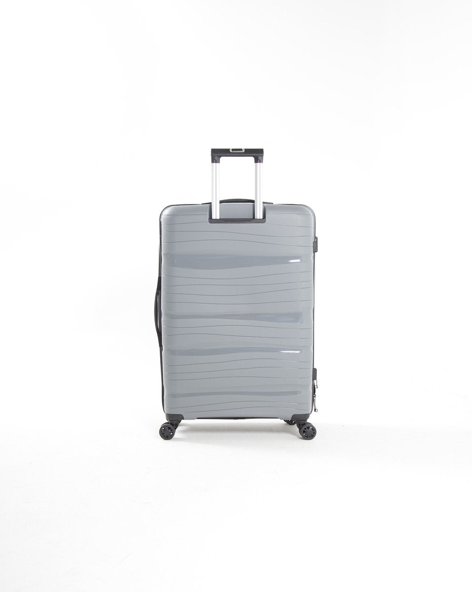 Montreal - Lightweight Suitcase - 24 inch - 65L - Compact Size M - 67x42x27 cm - With built-in TSA lock - Light Grey