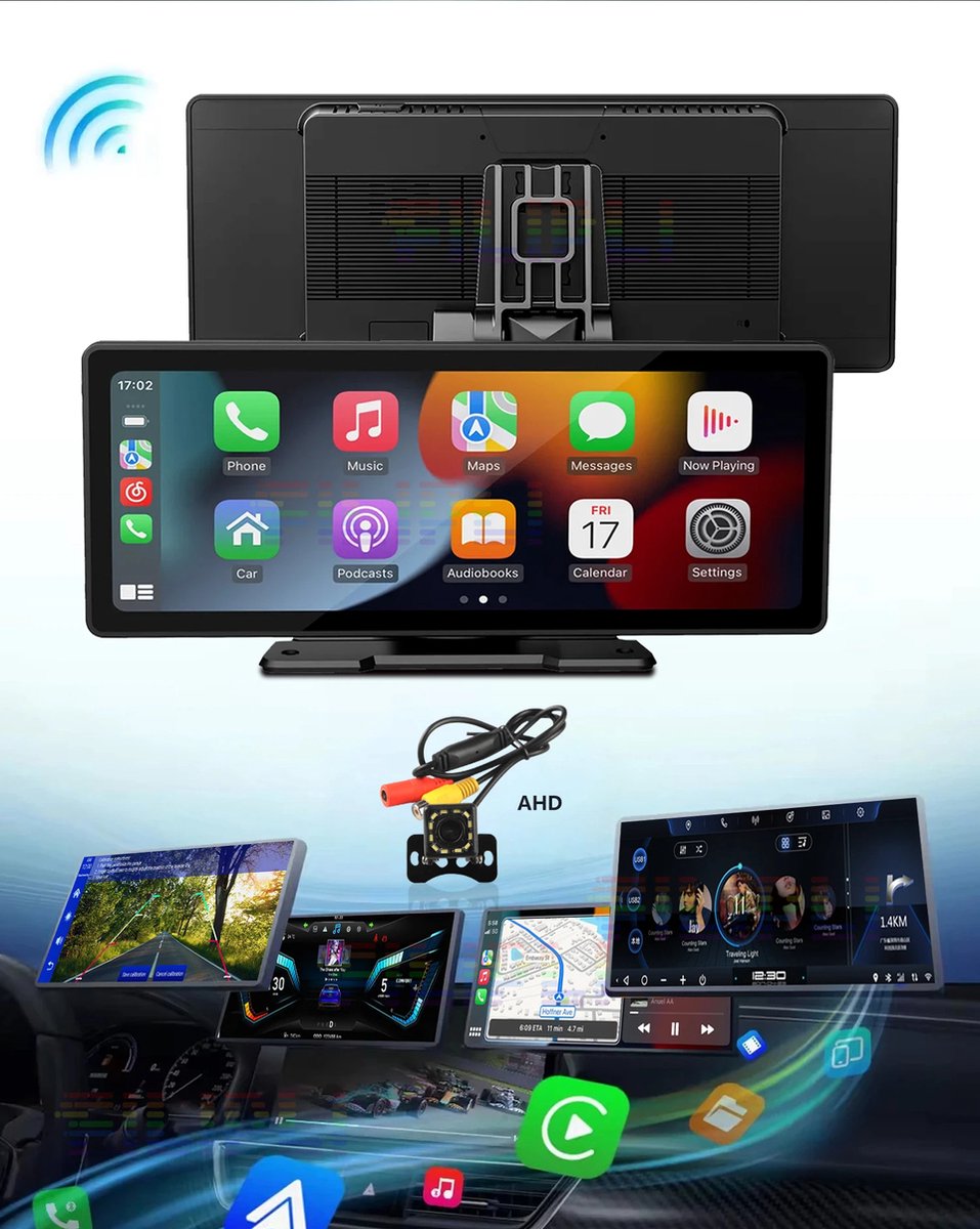 Carplay - Carplay Scherm - Autoradio - Carplay Apple & Android - Carplay Draadloos - Multimedia Speler - Touchscreen - Universeel - 10.26 Inch - Zwart