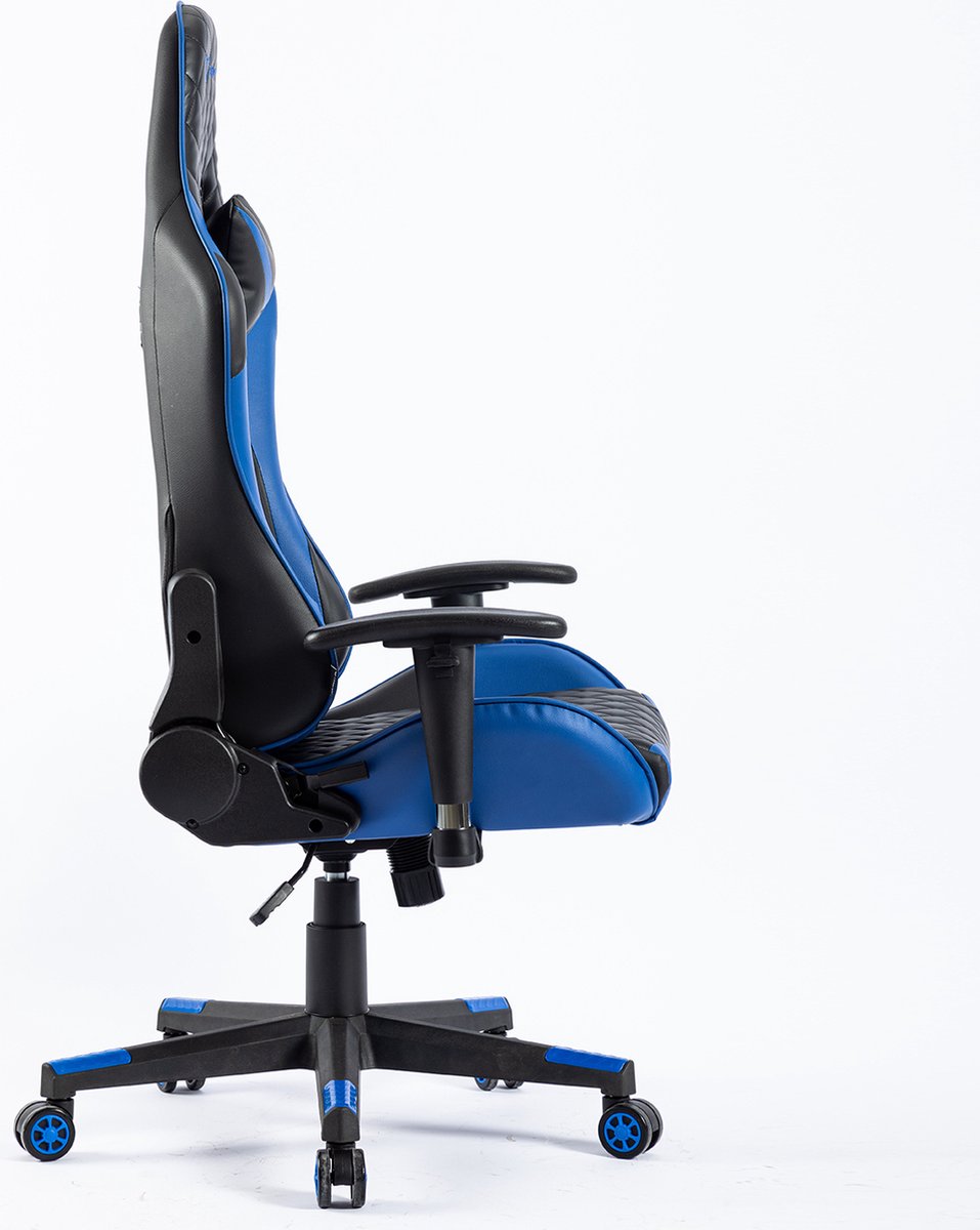 Seven Comfort - Game Stoel - Gaming Stoel - Gaming Chair - Zwart - Bureaustoel Met Nekkussen & Verstelbaar Rugkussen - Instelbare Zithoogte