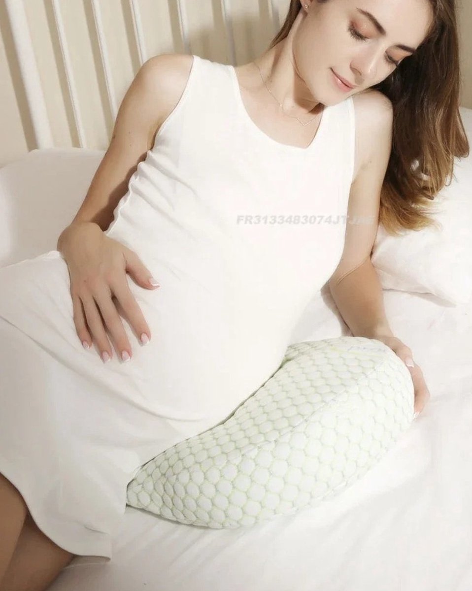 Pregnancy pillow - Side sleeping pillow - Belly pillow - Pregnancy - Sleeping - 60x120 - Platinum - Silver white