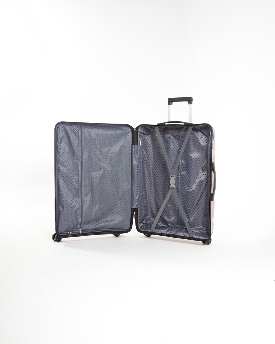 Berlin - Lichtgewicht reiskoffer - 24 inch - 65L - Compact Formaat M - 67x42x27 cm - Met ingebouwd TSA-slot - Roze