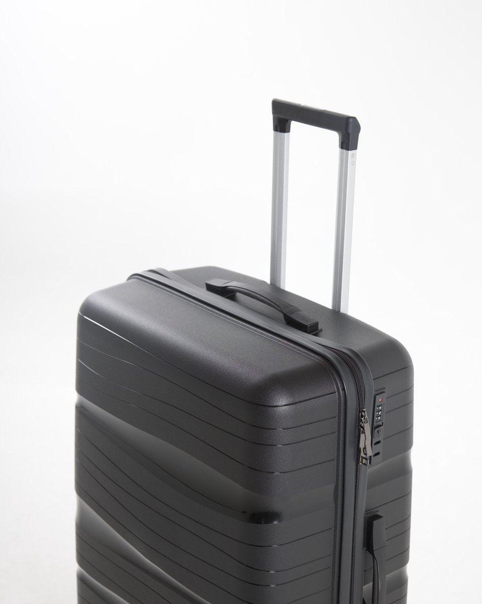 Milano - Lichtgewicht reiskoffer - 24 inch - 65L - Compact Formaat M - 67x42x27 cm - Met ingebouwd TSA-slot - Zwart